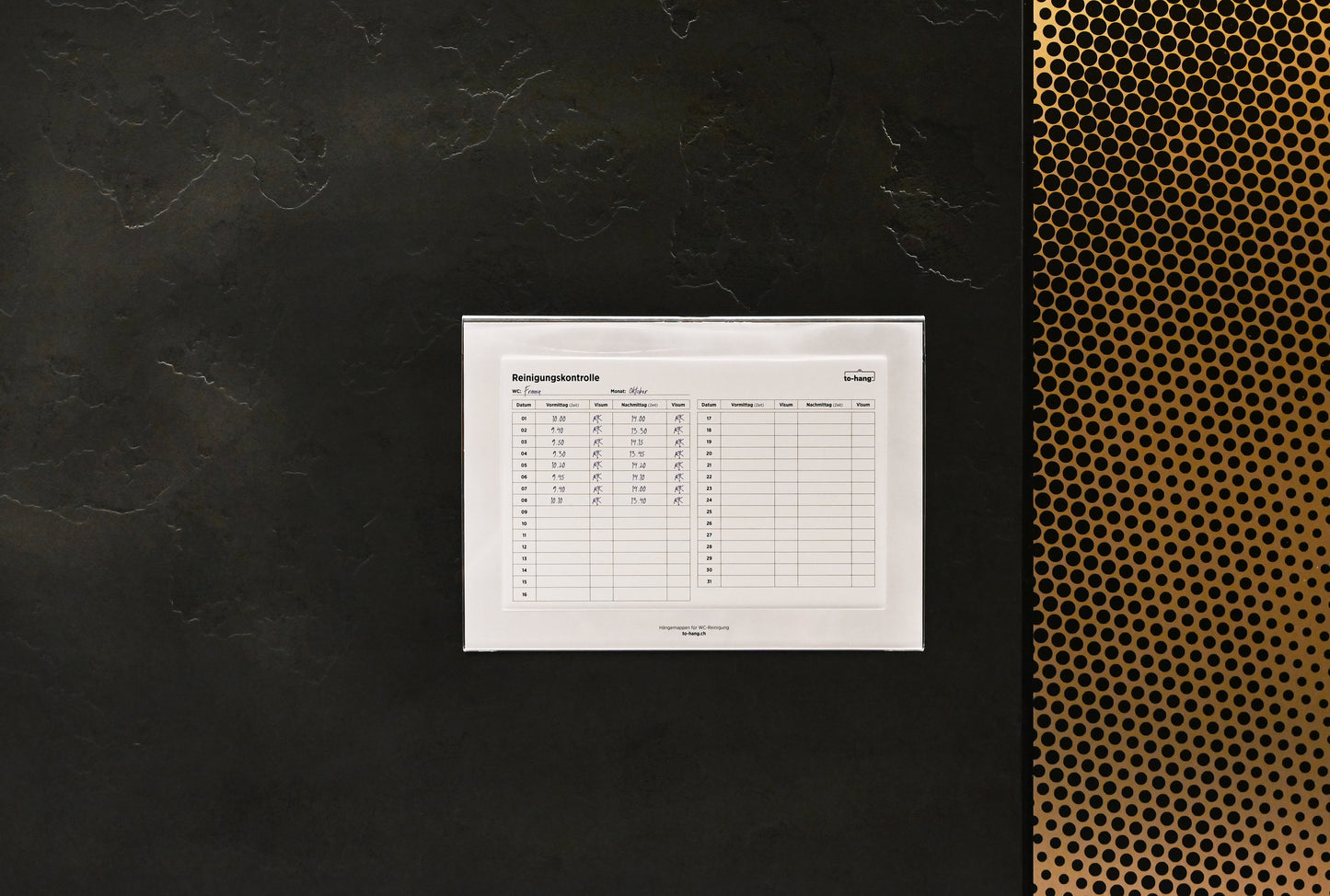 Hygiene Info-Rahmen fix DIN A4, quer mit Schreiböffnung